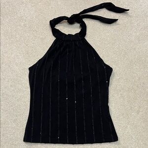 Iz Byer Black Halter Blouse